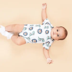 Teddytot Interlock Lion Print Organic Cotton Onesie