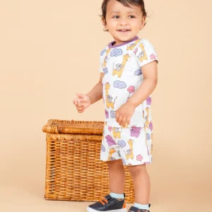 Teddytot Interlock Giraffe Digital Print Organic Cotton T-Shirt & Shorts Set