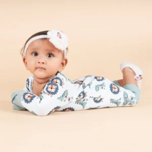 Teddytot Interlock Lion Print Organic Cotton Romper