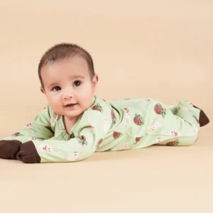 Teddytot Interlock Turtle Bunny Digital Print Organic Cotton Romper + Sleepsuit