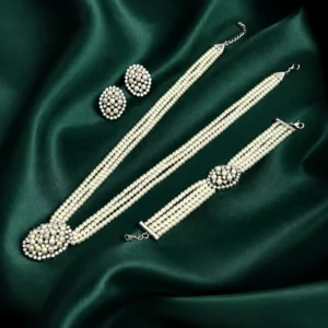 Zevar Club Ruhi AAA Zirconia Pearl Diamond Set