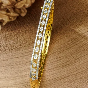 Zevar Club 14K Gold Plated Fine AAA Certified Sleek Square Openable Bracelet